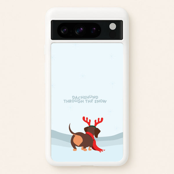 Dachshund Through The Snow - Christmas  - Christmas Phone Case for Google Pixel 8 Pro