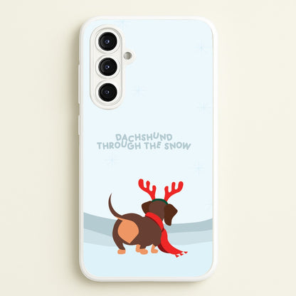 Dachshund Through The Snow - Christmas  - Christmas Phone Case for Galaxy A16