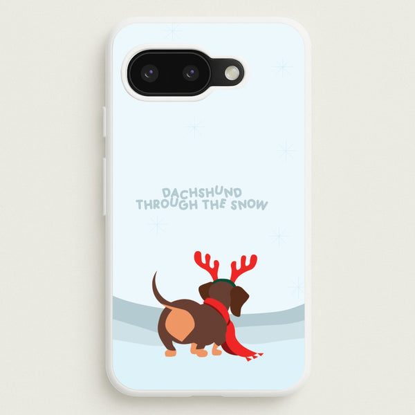 Dachshund Through The Snow - Christmas  - Christmas Phone Case for Google Pixel 9a
