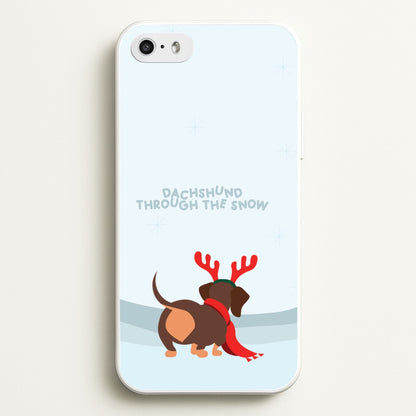 Dachshund Through The Snow - Christmas  - Christmas Phone Case for iPhone 5 / 5s / SE 2016