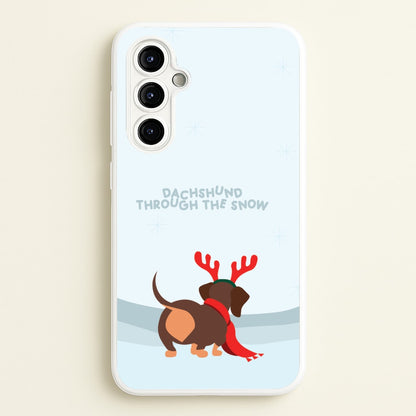 Dachshund Through The Snow - Christmas  - Christmas Phone Case for Galaxy A54