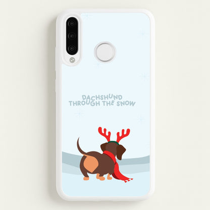 Dachshund Through The Snow - Christmas  - Christmas Phone Case for Huawei P30 Pro