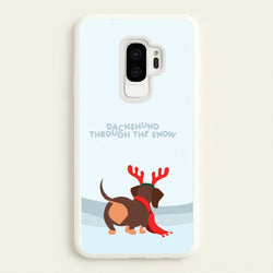 Dachshund Through The Snow - Christmas  - Christmas Phone Case for Galaxy S9 Plus