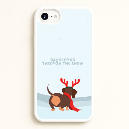 Dachshund Through The Snow - Christmas  - Christmas Phone Case for iPhone 6 Plus / 7 Plus / 8 Plus