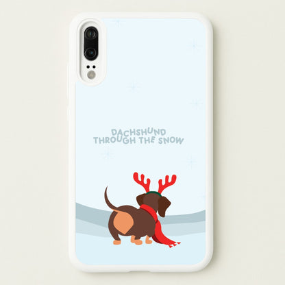 Dachshund Through The Snow - Christmas  - Christmas Phone Case for Huawei P20
