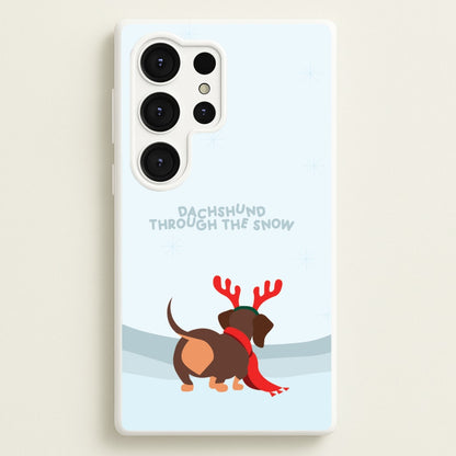 Dachshund Through The Snow - Christmas  - Christmas Phone Case for Galaxy S25 Ultra