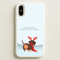 Dachshund Through The Snow - Christmas  - Christmas Phone Case for iPhone X / XS
