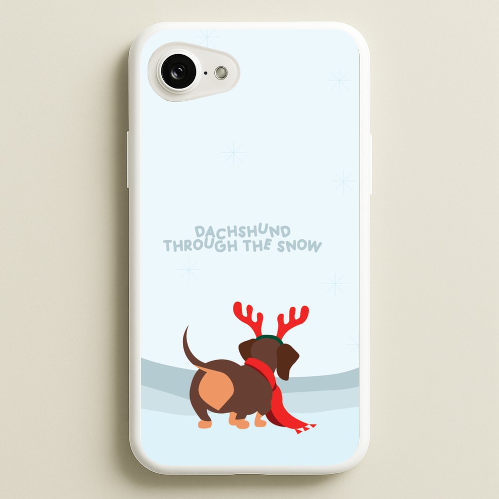 Dachshund Through The Snow - Christmas  - Christmas Phone Case for iPhone 16e