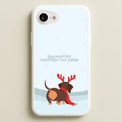 Dachshund Through The Snow - Christmas  - Christmas Phone Case for iPhone 16e