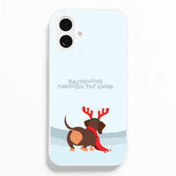 Dachshund Through The Snow - Christmas  - Christmas Phone Case for iPhone 16 Plus