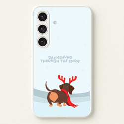 Dachshund Through The Snow - Christmas  - Christmas Phone Case for Galaxy S25 Plus