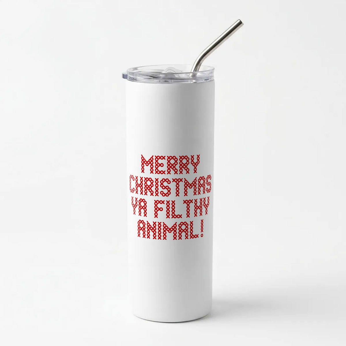 Merry Christmas Ya Filthy Animal Skinny Tumbler
