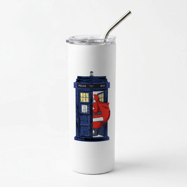 Santa's Tardis Skinny Tumbler