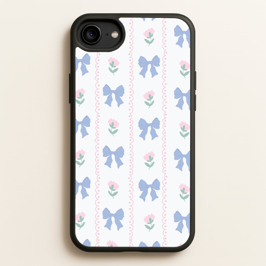 Pink Bows Pattern - Clean Girl Aesthetic  - Clean Girl Aesthetic Phone Case for iPhone 6 / 7 / 8 / SE