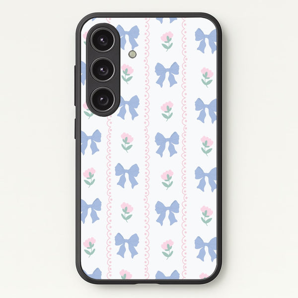 Pink Bows Pattern - Clean Girl Aesthetic  - Clean Girl Aesthetic Phone Case for Galaxy S24