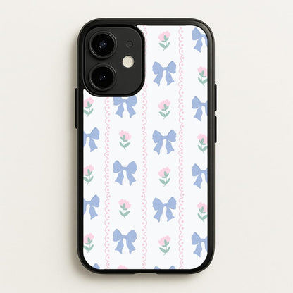Pink Bows Pattern - Clean Girl Aesthetic  - Clean Girl Aesthetic Phone Case for iPhone 12 Mini