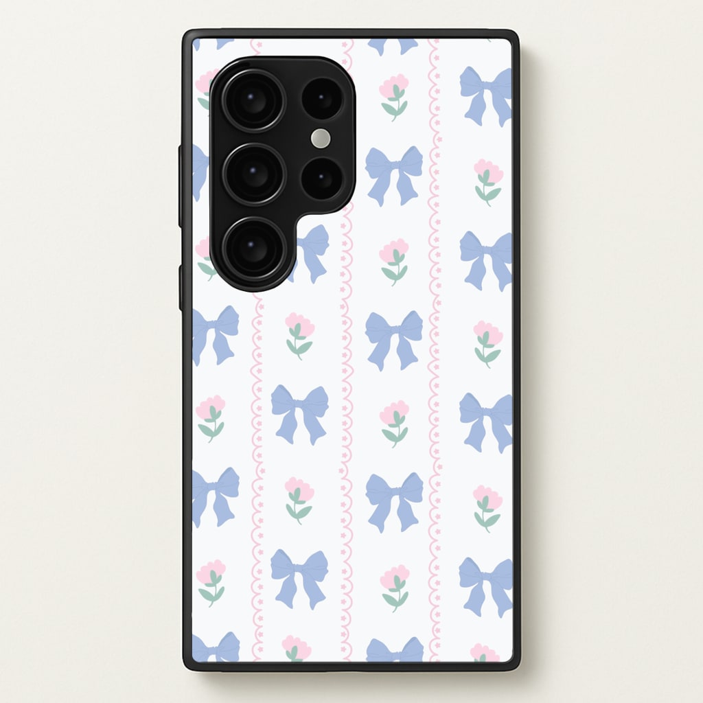 Pink Bows Pattern - Clean Girl Aesthetic  - Clean Girl Aesthetic Phone Case for Galaxy S24 Ultra