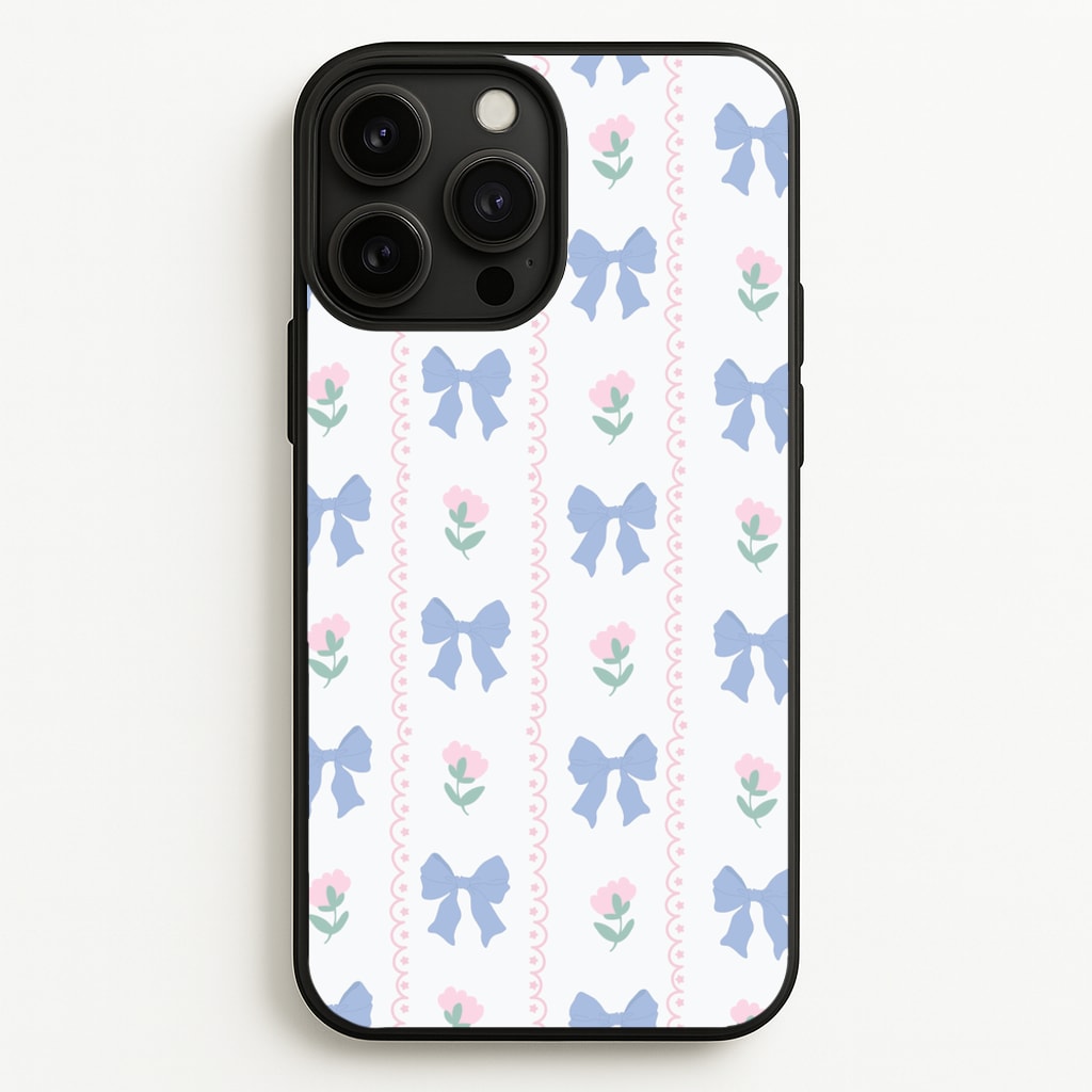 Pink Bows Pattern - Clean Girl Aesthetic  - Clean Girl Aesthetic Phone Case for iPhone 13 Pro Max