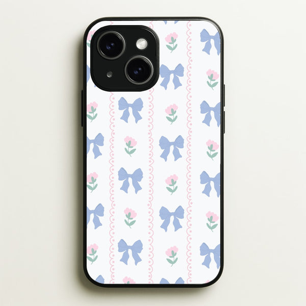 Pink Bows Pattern - Clean Girl Aesthetic  - Clean Girl Aesthetic Phone Case for iPhone 14