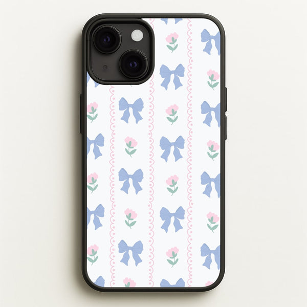 Pink Bows Pattern - Clean Girl Aesthetic  - Clean Girl Aesthetic Phone Case for iPhone 13 Mini