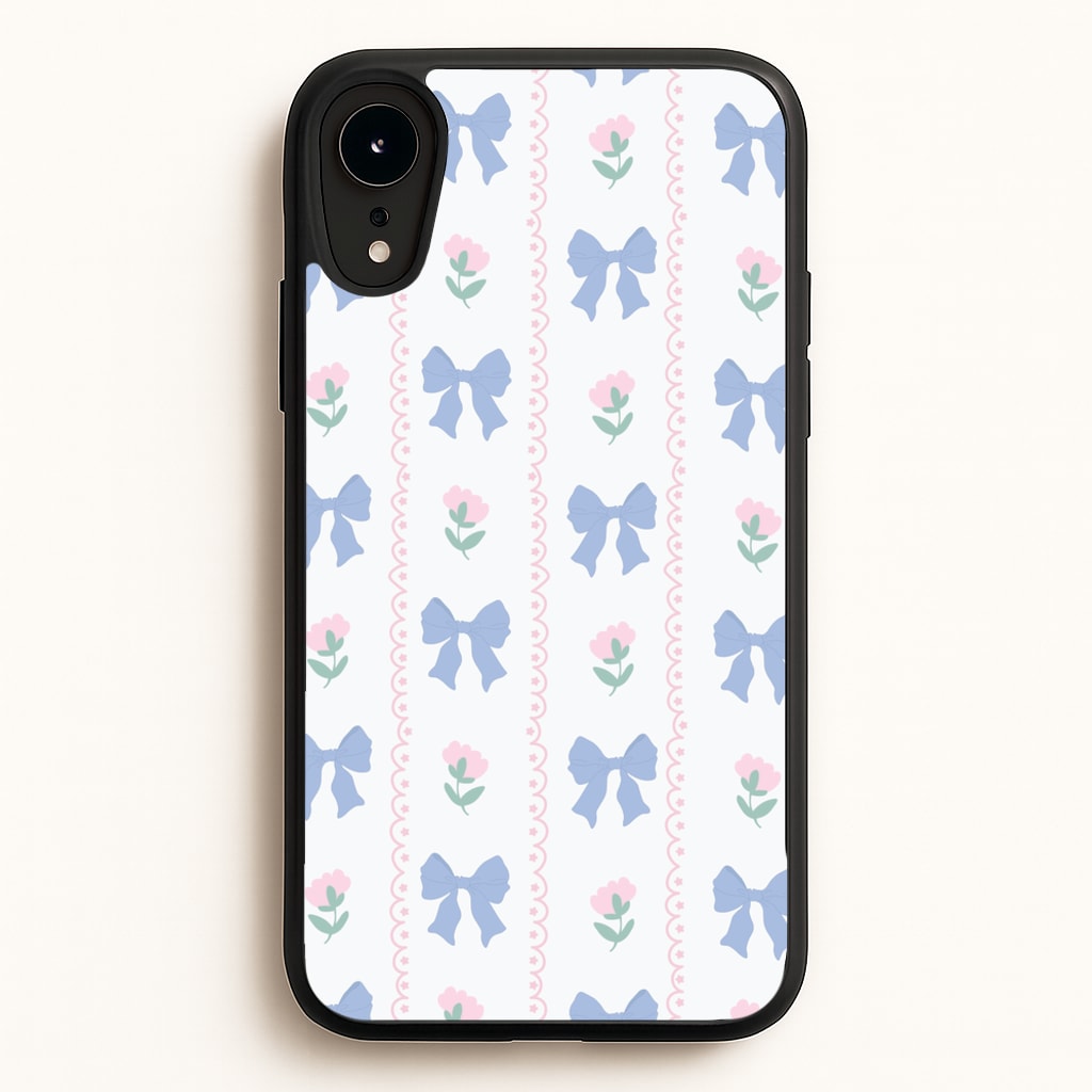 Pink Bows Pattern - Clean Girl Aesthetic  - Clean Girl Aesthetic Phone Case for iPhone XR