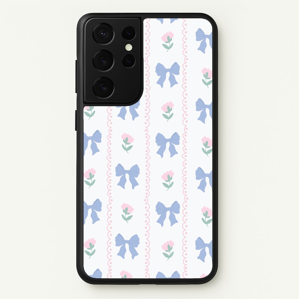 Pink Bows Pattern - Clean Girl Aesthetic  - Clean Girl Aesthetic Phone Case for Galaxy S21 Ultra