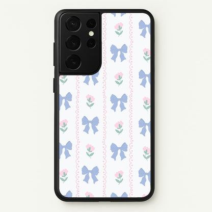 Pink Bows Pattern - Clean Girl Aesthetic  - Clean Girl Aesthetic Phone Case for Galaxy S21 Ultra