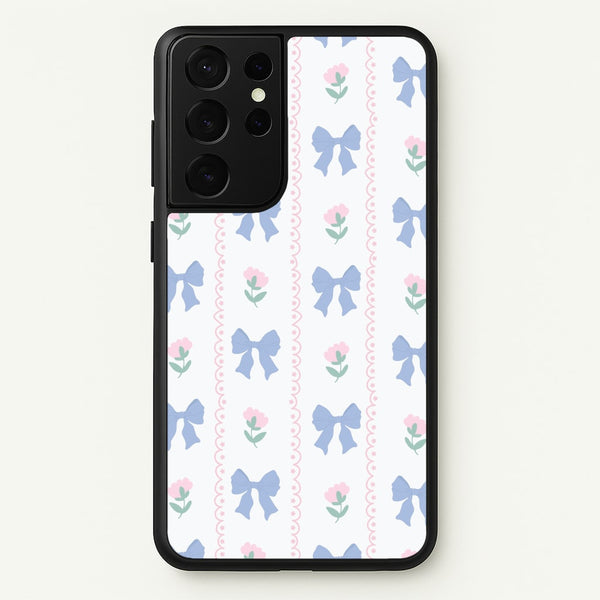 Pink Bows Pattern - Clean Girl Aesthetic  - Clean Girl Aesthetic Phone Case for Galaxy S21 Ultra
