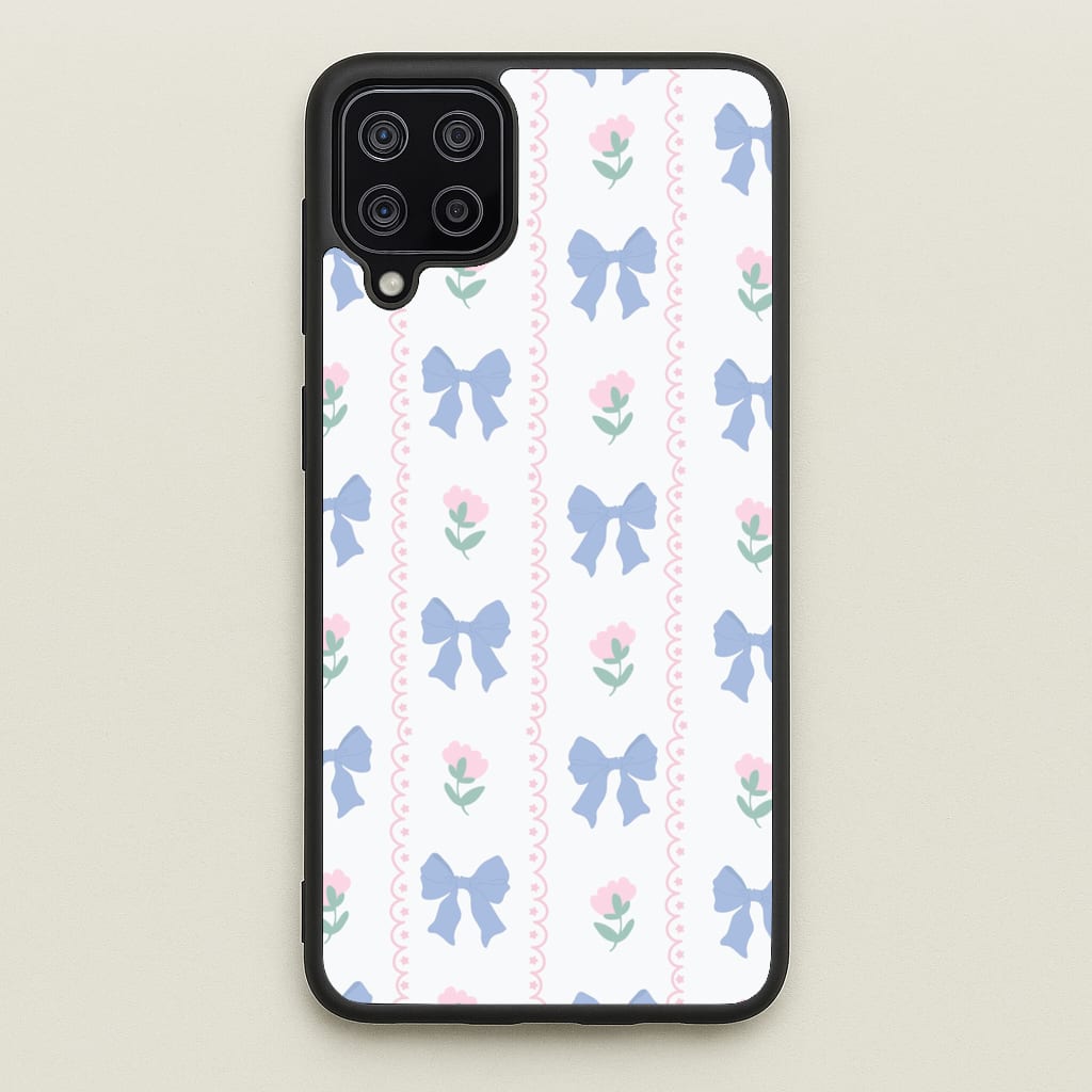 Pink Bows Pattern - Clean Girl Aesthetic  - Clean Girl Aesthetic Phone Case for Galaxy A12