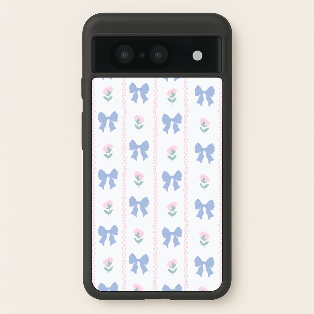 Pink Bows Pattern - Clean Girl Aesthetic  - Clean Girl Aesthetic Phone Case for Google Pixel 8