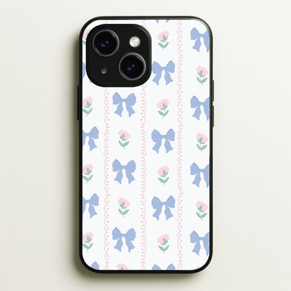 Pink Bows Pattern - Clean Girl Aesthetic  - Clean Girl Aesthetic Phone Case for iPhone 15