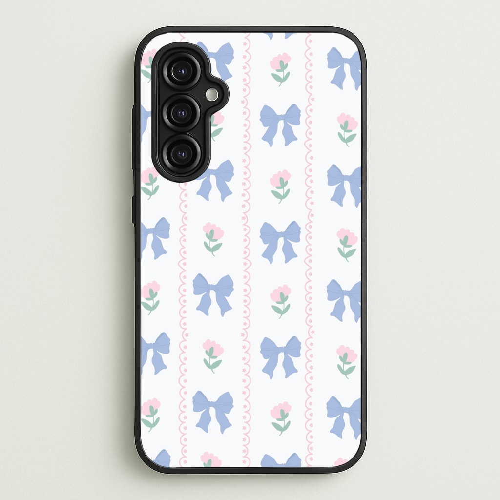 Pink Bows Pattern - Clean Girl Aesthetic  - Clean Girl Aesthetic Phone Case for Galaxy A14