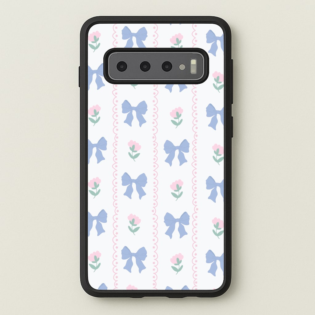 Pink Bows Pattern - Clean Girl Aesthetic  - Clean Girl Aesthetic Phone Case for Galaxy S10