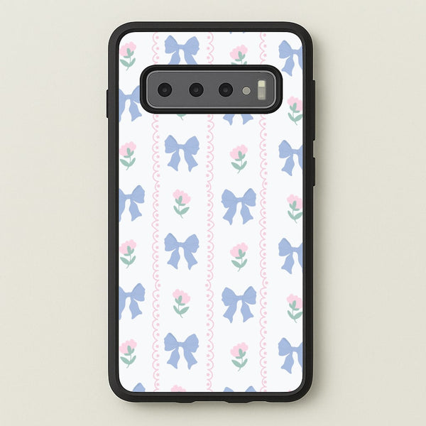 Pink Bows Pattern - Clean Girl Aesthetic  - Clean Girl Aesthetic Phone Case for Galaxy S10