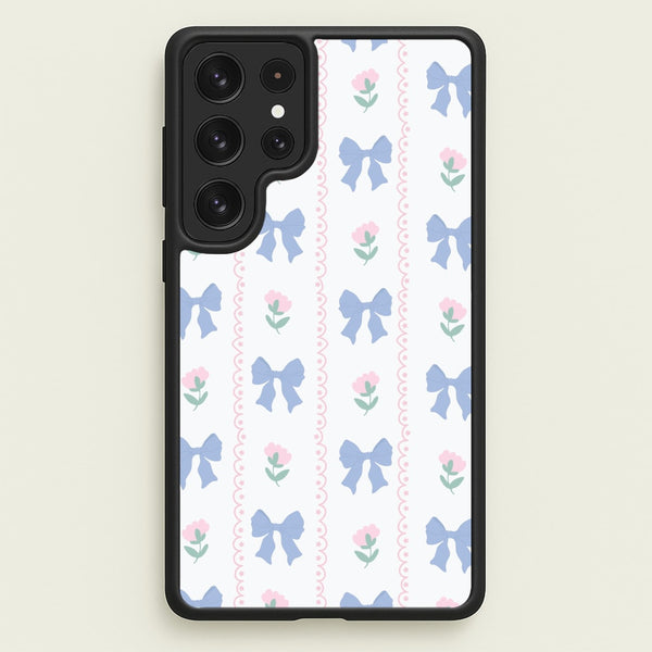 Pink Bows Pattern - Clean Girl Aesthetic  - Clean Girl Aesthetic Phone Case for Galaxy S22 Ultra
