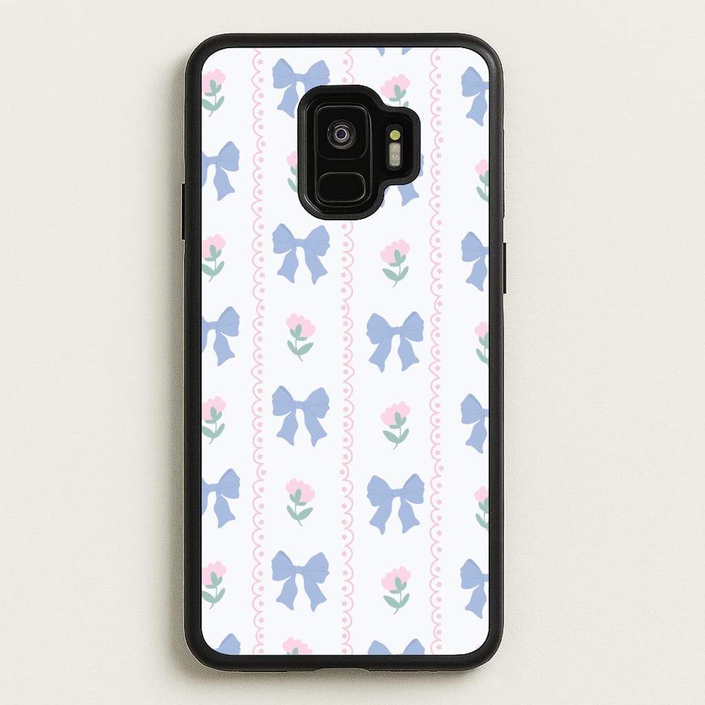 Pink Bows Pattern - Clean Girl Aesthetic  - Clean Girl Aesthetic Phone Case for Galaxy S9