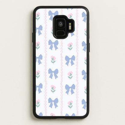 Pink Bows Pattern - Clean Girl Aesthetic  - Clean Girl Aesthetic Phone Case for Galaxy S9
