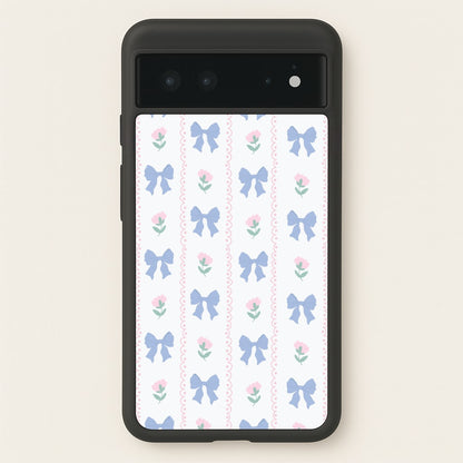 Pink Bows Pattern - Clean Girl Aesthetic  - Clean Girl Aesthetic Phone Case for Google Pixel 6