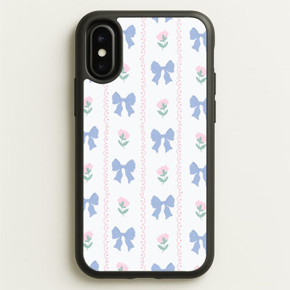 Pink Bows Pattern - Clean Girl Aesthetic  - Clean Girl Aesthetic Phone Case for iPhone X / XS