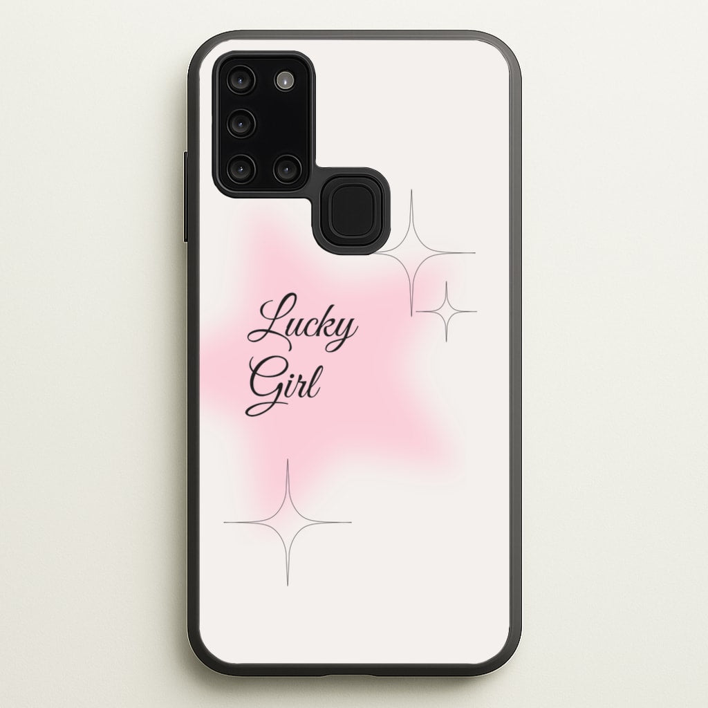 Lucky Girl - Clean Girl Aesthetic  - Clean Girl Aesthetic Phone Case for Galaxy A21s