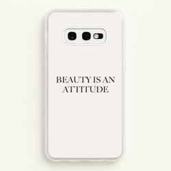 Beauty Is An Attitude - Clean Girl Aesthetic  - Clean Girl Aesthetic Phone Case for Galaxy S10e