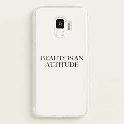 Beauty Is An Attitude - Clean Girl Aesthetic  - Clean Girl Aesthetic Phone Case for Galaxy S9