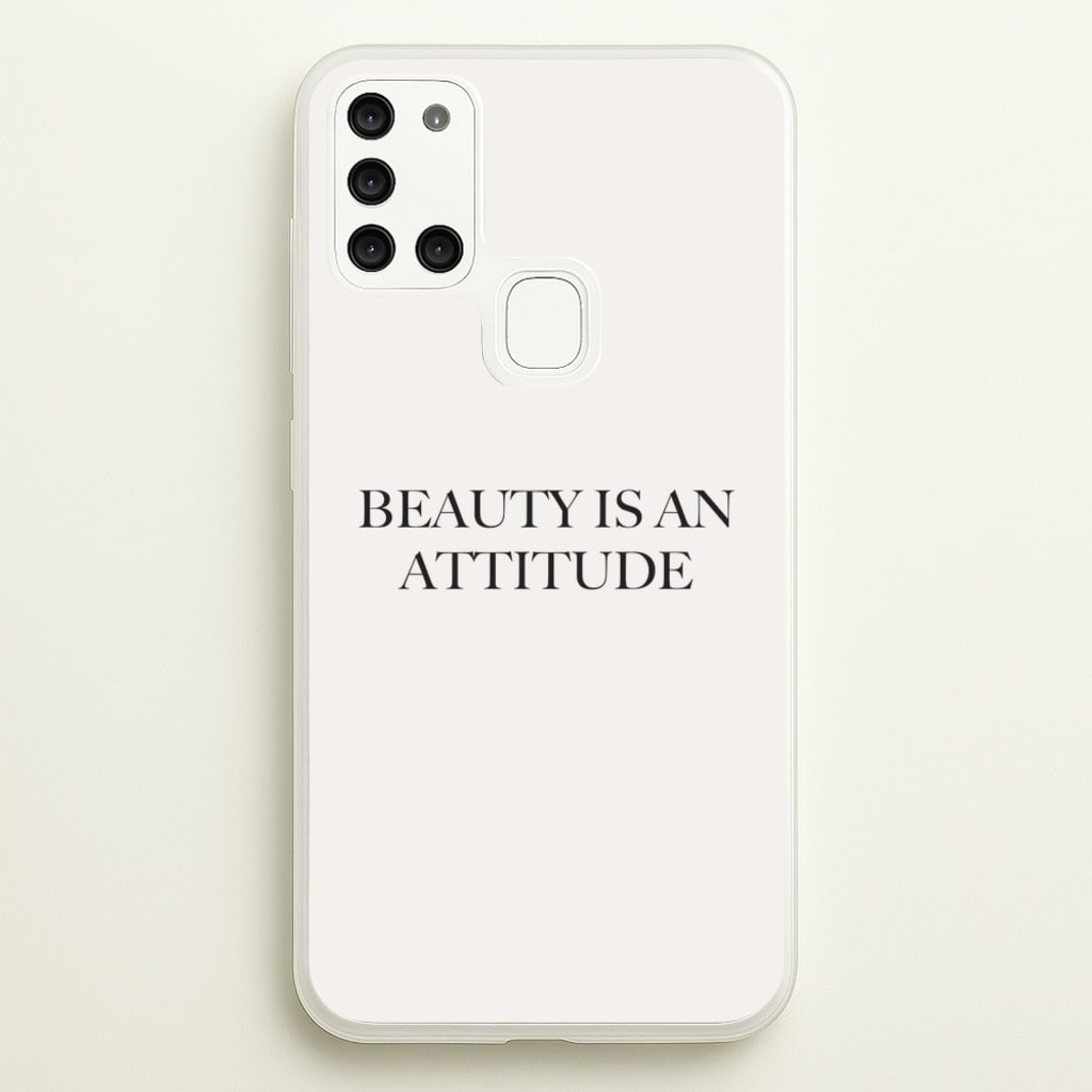 Beauty Is An Attitude - Clean Girl Aesthetic  - Clean Girl Aesthetic Phone Case for Galaxy A21s