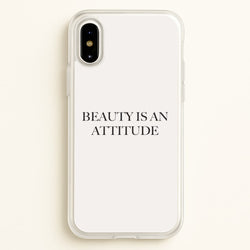 Beauty Is An Attitude - Clean Girl Aesthetic  - Clean Girl Aesthetic Phone Case for iPhone X / XS