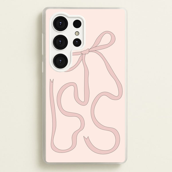 Pink Ribbon  - Clean Girl Aesthetic Phone Case for Galaxy S25 Ultra