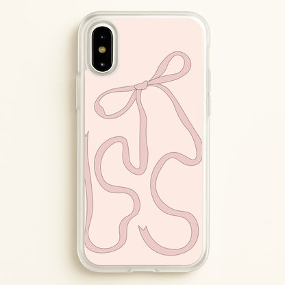 Pink Ribbon  - Clean Girl Aesthetic Phone Case for iPhone X / XS