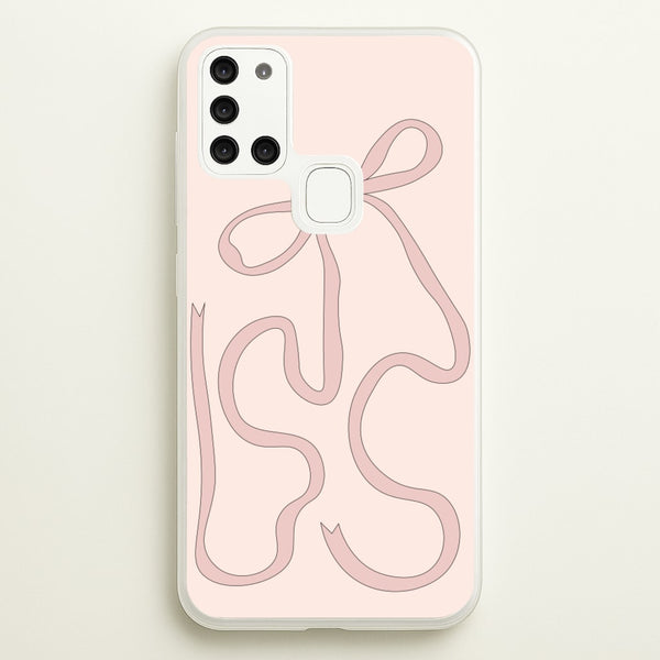 Pink Ribbon  - Clean Girl Aesthetic Phone Case for Galaxy A21s