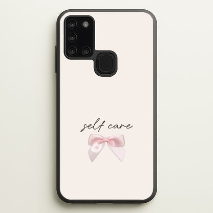 Self Care  - Clean Girl Aesthetic Phone Case for Galaxy A21s