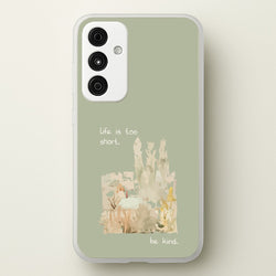 Life Is Too Short  - Clean Girl Aesthetic Phone Case for Galaxy A55