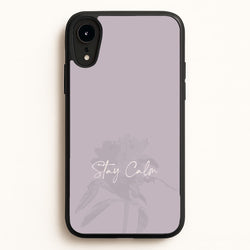 Mauve Stay Calm  - Clean Girl Aesthetic Phone Case for iPhone XR